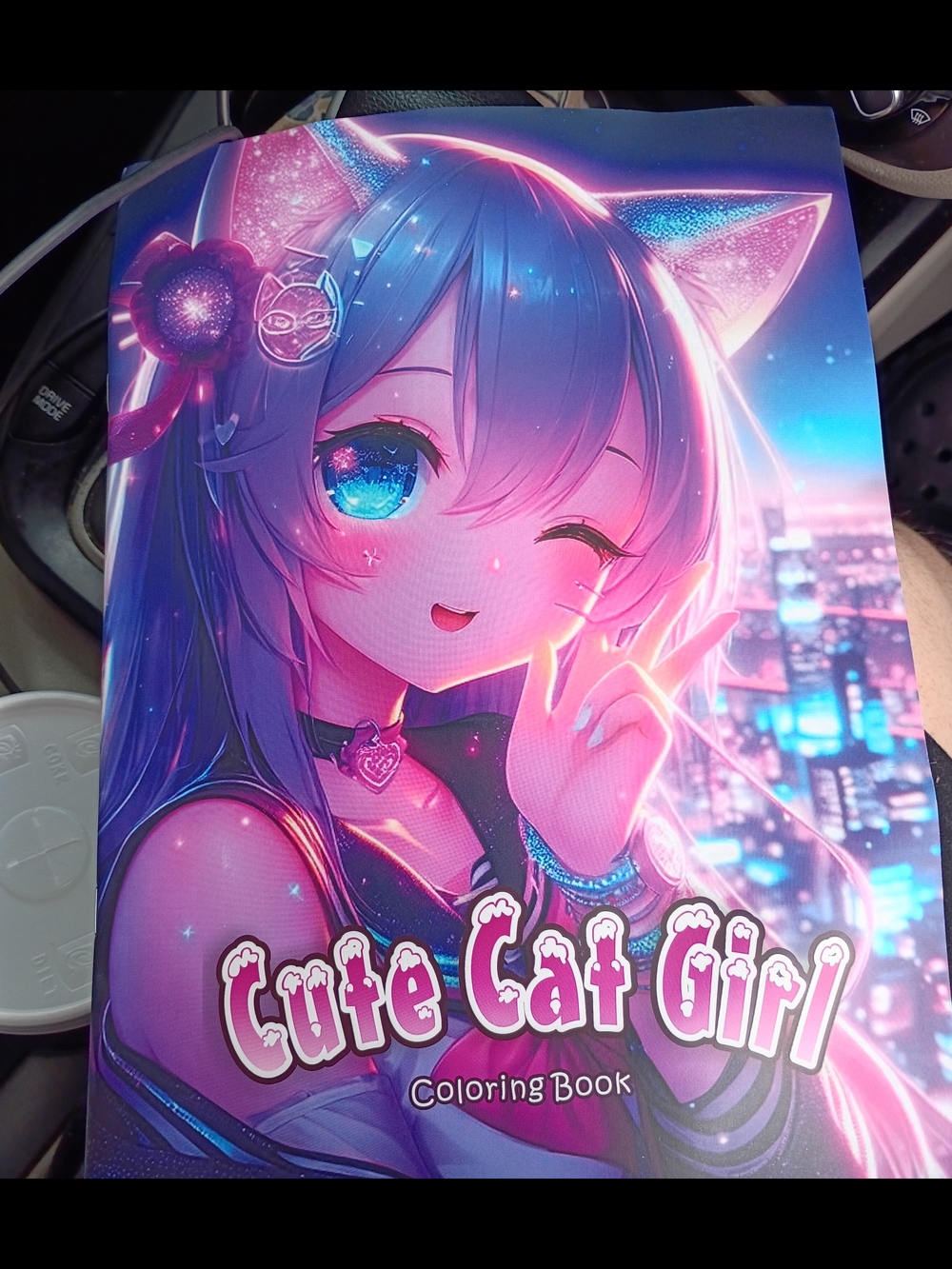 Cute Cat Girl Coloring Book -
